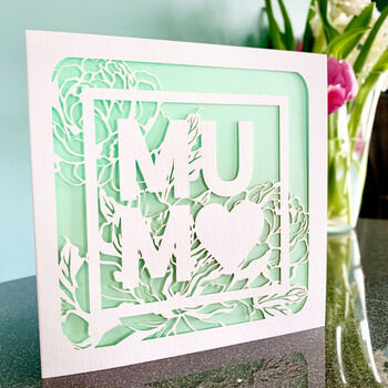 Peonies Papercut Mother's Day Card, 2 of 4