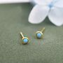 Sterling Silver Tiny Opal Stud Earrings, thumbnail 6 of 12