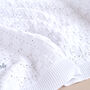 Personalised 100% Cotton Knitted Shawl For Christening, thumbnail 4 of 9