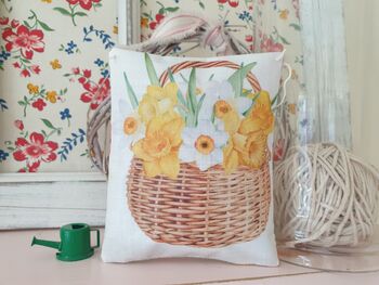 Daffodil Flower Illustration Fabric Gift Pillow, 8 of 12
