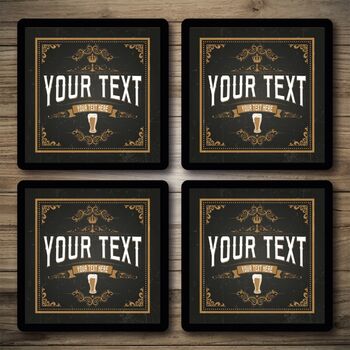 Personalised Bar Runner And Coasters Beer Nation, 3 of 8