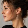 Hammered Silver Triple Triangular Drop Earrings, thumbnail 1 of 6