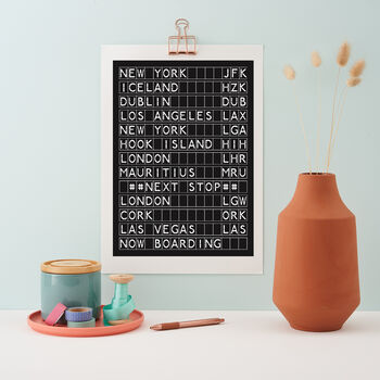 Personalised Airport Destination Board Print, 2 of 8