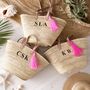 Personalised Straw Shopping Or Beach Bag Basket 30cm, thumbnail 2 of 11