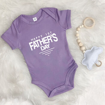 Happy 1st Father's Day Badge Babygrow, 5 of 10