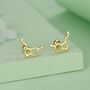 Happiness Molecules Serotonin 18 G Screw Back Stud Earrings With Ball Backs, thumbnail 5 of 12