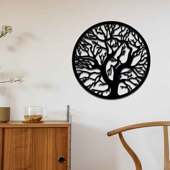 Round Wooden Tree Of Life Wall Art Elegant Home Decor, 6 of 9