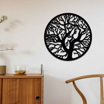 Round Wooden Tree Of Life Wall Art Elegant Home Decor, 7 of 10