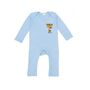 Personalised Organic Alphabet Romper Blue, thumbnail 2 of 7