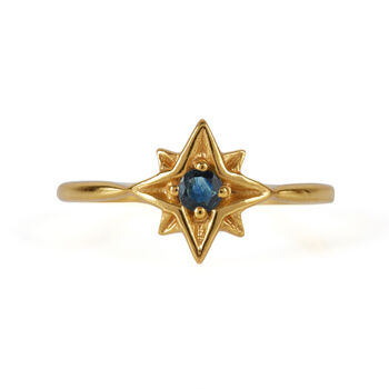 Guiding North Star Gemstone Gold Vermeil Ring, 5 of 10