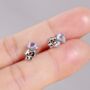 Astronaut Moon Stud Earrings, thumbnail 5 of 8