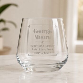Gifts For Men Personalised Whisky Tumbler For Him, 6 of 8