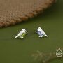 Sterling Silver Enamel Budgie Stud Earring, thumbnail 2 of 12