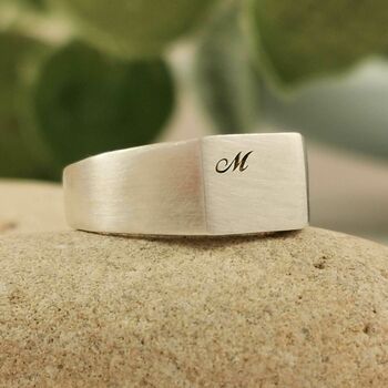 Personalised Initials Men's Silver Signet Ring, 10 of 12
