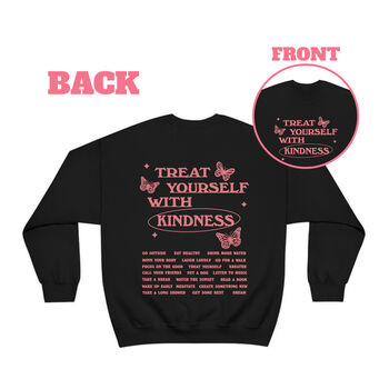 'Treat Yourself With Kindness' Trendy Retro Sweatshirt, 3 of 6