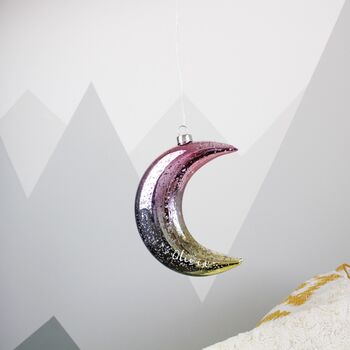 Ombre LED Personalised Nursery Hanging Moon Decoration, 10 of 12