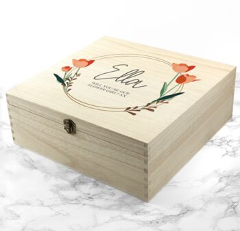 Personalised Floral Wedding Keepsake Box, 11 of 12