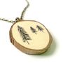 Natural Illustrated Tree Wooden Necklace, thumbnail 3 of 3