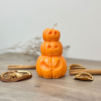 Orange Pumpkin Halloween Decoration Candle, 4 of 8