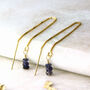 Semi Precious Birthstone Threader Earrings, thumbnail 7 of 12