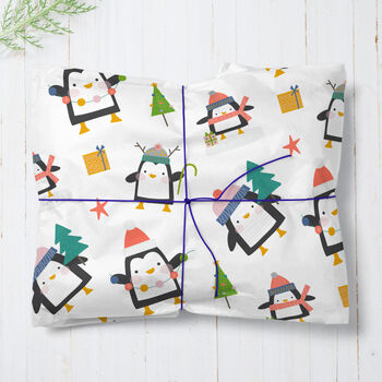 Christmas Penguins Wrapping Paper Roll Or Folded, 2 of 3