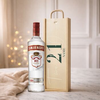 Personalised 21st Birthday Vodka Gift Set With Custom Lid, 2 of 11