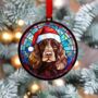 Cocker Spaniel Chocolate In Santa Hat Suncatcher Decoration, thumbnail 3 of 6