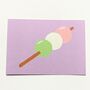 Dango Mini Print, Japanese Food Print, Rice Balls Art, thumbnail 1 of 3