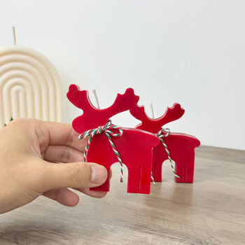 Rudolph Red Reindeer Candle Christmas Decoration, 8 of 10