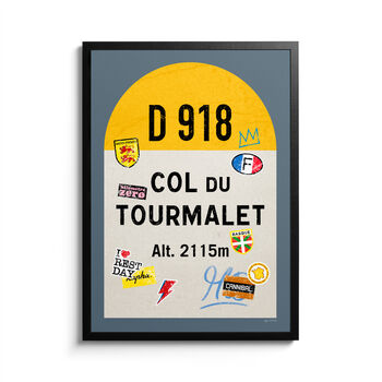 Personalised Cycling Road Sign, Col Du Tourmalet Poster, 9 of 9