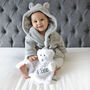 Personalised Grey Baby Gown And Teddy Comforter Set, thumbnail 1 of 12