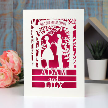 Personalised Papercut Couple Engagement Card, 10 of 12