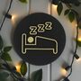 Bedroom Door Sign Raised Bed And Sleep Icon Design, thumbnail 3 of 3