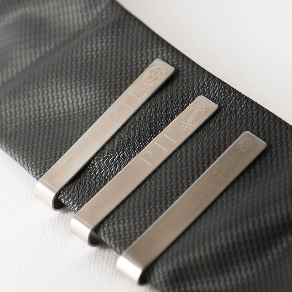 Men's Sporting Personalised Steel Tie Clip, 1 of 8