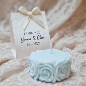 Personalised Wedding Favours Rose Candles, 2 of 6