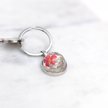 Personalised Flower Glass Dome Keyring, 2 of 8