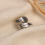 Double Feather Boho Hug Ring In Silver, thumbnail 4 of 7