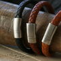 Personalised Classic Silver And Leather Bracelet, thumbnail 7 of 12