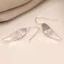 Sterling Silver Leaf Drop Earrings, thumbnail 2 of 4