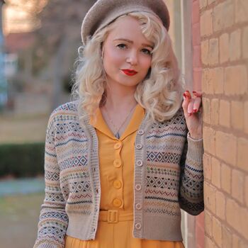 Bloomsbury Fair Isle Cardigan 1940s Style Knitwear, 4 of 4