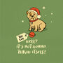 Funny Dog Christmas Card 'Bulldog Ball!', thumbnail 2 of 3