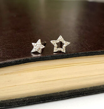 Teacher Thank You Gift Sterling Silver Mismatched Star Earrings, 10 of 11