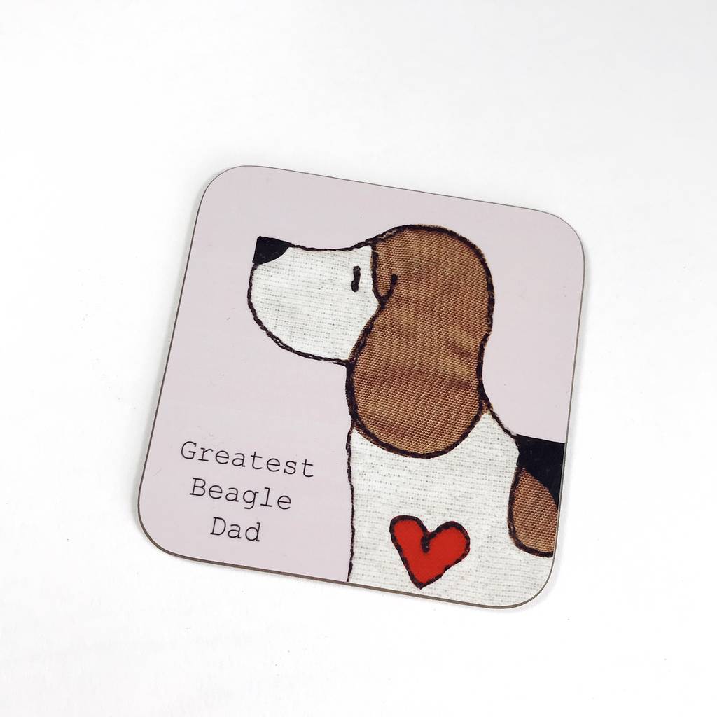 beagle dog dog parent coaster gift by ren and thread ...