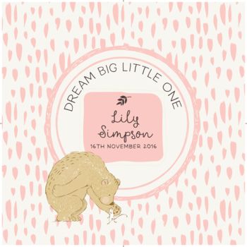New Baby Girl Personalised Canvas 'Dream Big' Print, 2 of 3