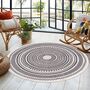 Cotton Round Rug Grey Area Rug With Tassels, thumbnail 2 of 10