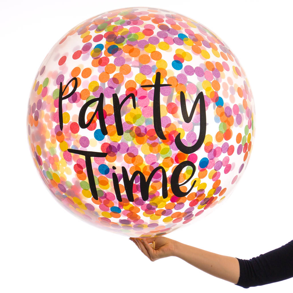 Party Time Rainbow Confetti Giant Balloon By Bubblegum Balloons 