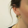 Large Geom Stud Earrings Gold, thumbnail 2 of 2