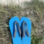 Brilliant Blue Natural Rubber Flip Flops, thumbnail 10 of 10