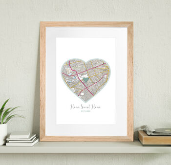 Home Is Where The Heart Is Personalised Map Print, 4 of 8