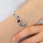 Hinged Sterling Silver Amethyst Iolite And Topaz Bangle, thumbnail 1 of 8